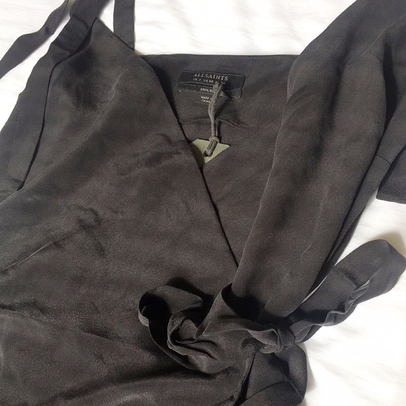 ALLSAINTS vea wrap silk top - Picture 7 of 8